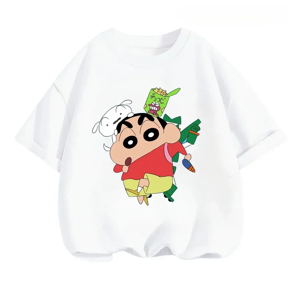 Japonské anime odpaliská pre trendov kawaii Crayon Shin-Chan výtlačky v mäkkých štýloch O-krku pre chlapcov dievčatá 2024 letná zbierka 2024