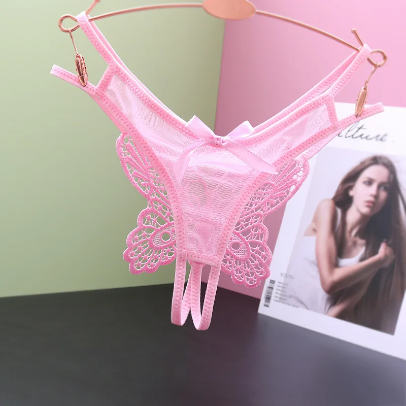 Japonské priehľadné dámske nohavičky čipky spodná bielizeň otvorené rozkroky remienok výšivky sexy spodná bielizeň erotické korálkové g-string