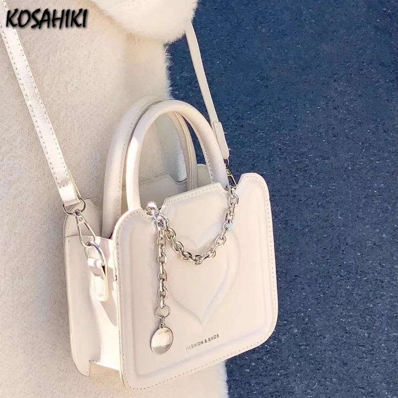 Japonské sladké srdce y2k estetický kríž Crossbody taška módna kancelária Lady Ramery Kabelky Ženy Trendy elegantné reťaze