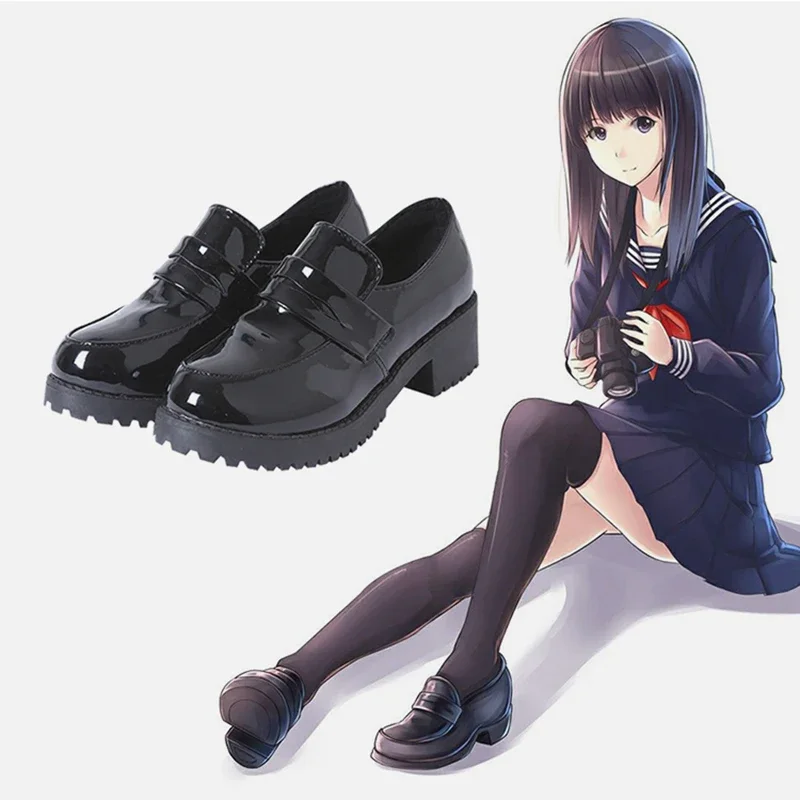 Japonské študentské topánky dievča lolita cospaly topánky Ženy JK Uniforma PU kožené mokasíry ležérne topánky