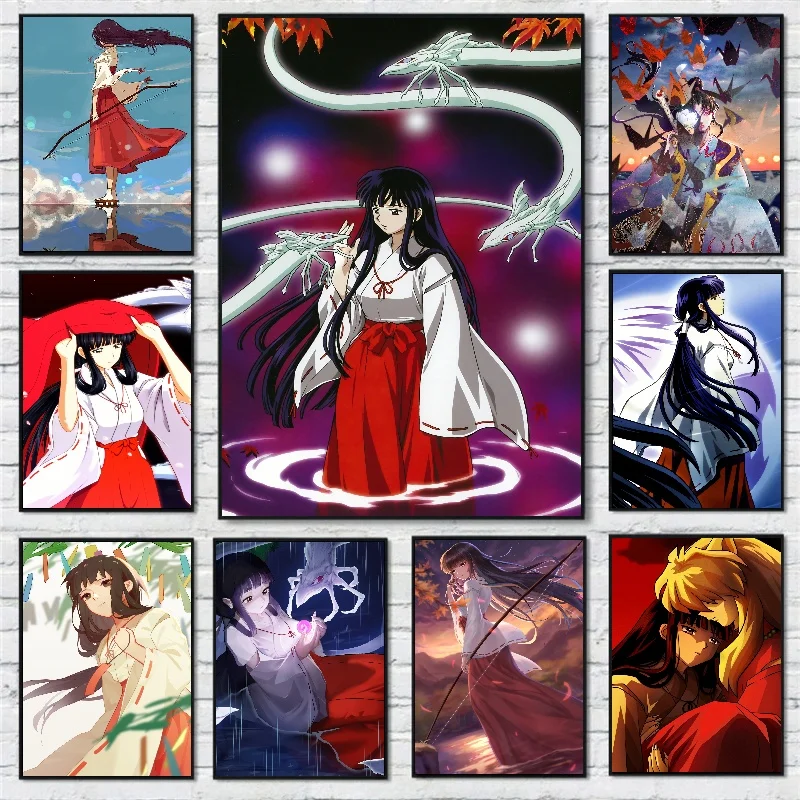 Japonský anime inuyasha kikyou plátno hd plagát na stenu dekorácie maľba detská izba dekorácie Domáce dekorácie maľba maľba maľba