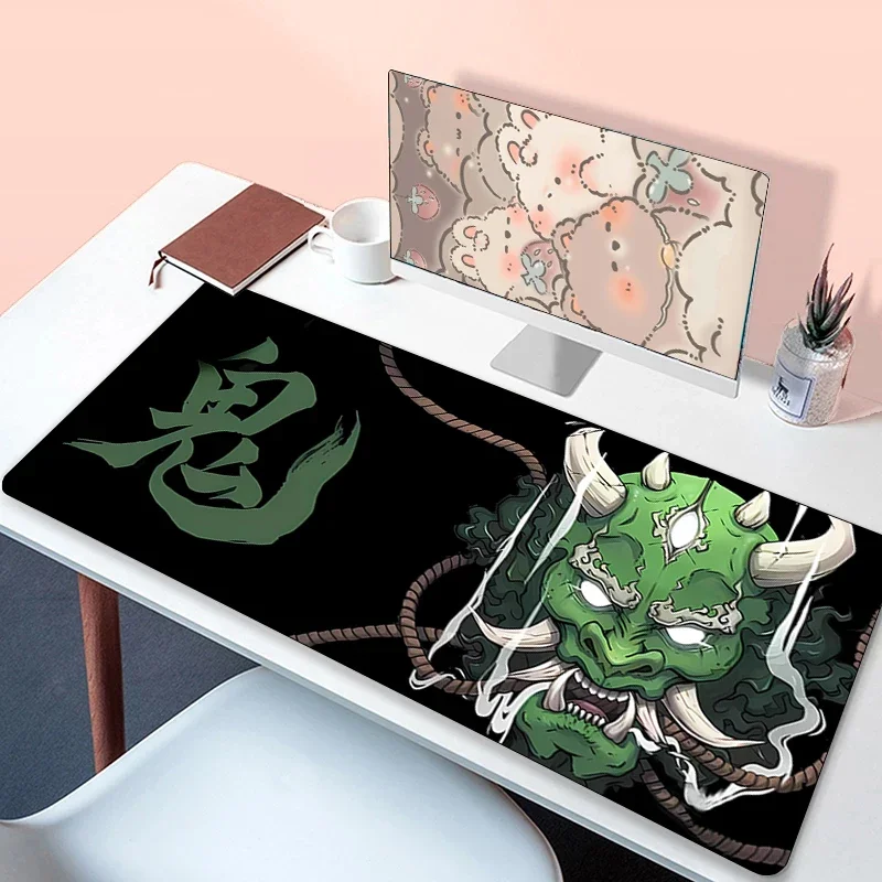 Japonský anime Oni Mouse Pad Gamer Desk Desk Rat Veľká myš