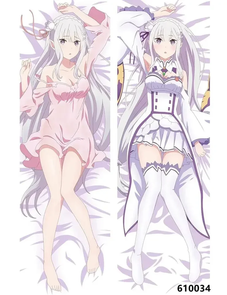 Japonský anime Re: Zero Kara Hajimeru Isekai Seikatsu Rem Ram Objíma vankúš na vankúš Prispôsobený vankúšový kryt Dakimakura Otaku