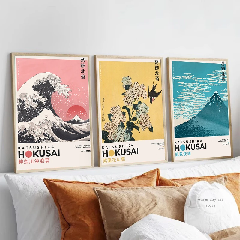 Japonský katsushika hokusai maľba maľba nástenné umenie plagát Print Wave Mountain Picture for Room Interior Home Decor Cuadros