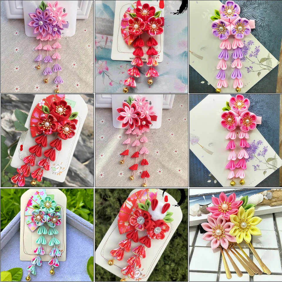 Japonský kimono tkanina Flower Skladací ventilátor Detský kader