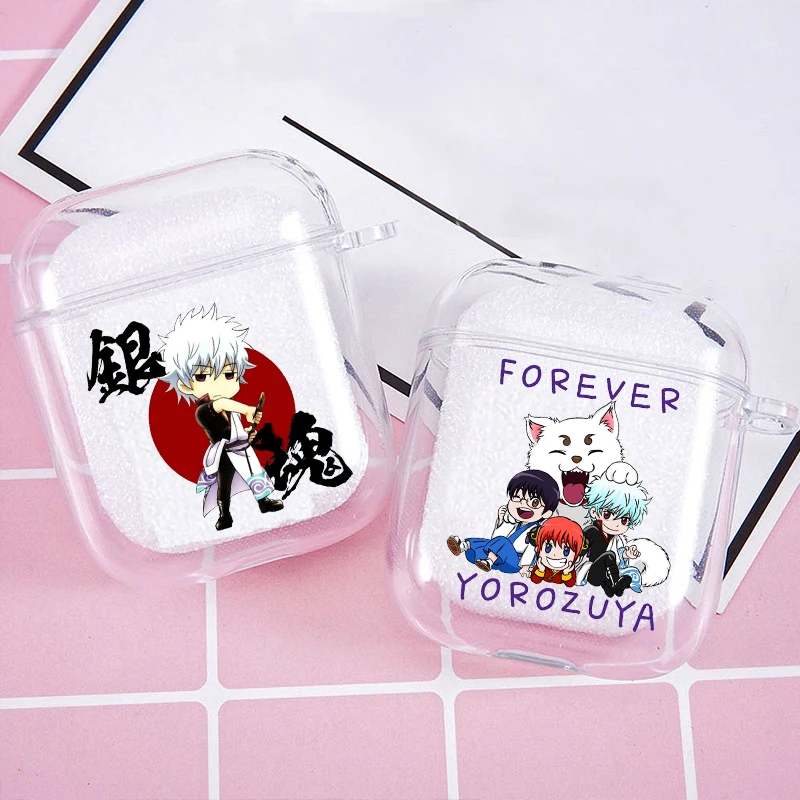 Japonský komiks Gintama Gintoki Sakata Soft Silikone TPU Puzdro pre AirPods Pro 1 2 3 4 Concelear bezdrôtové bluetoothové slúchadlá kryt