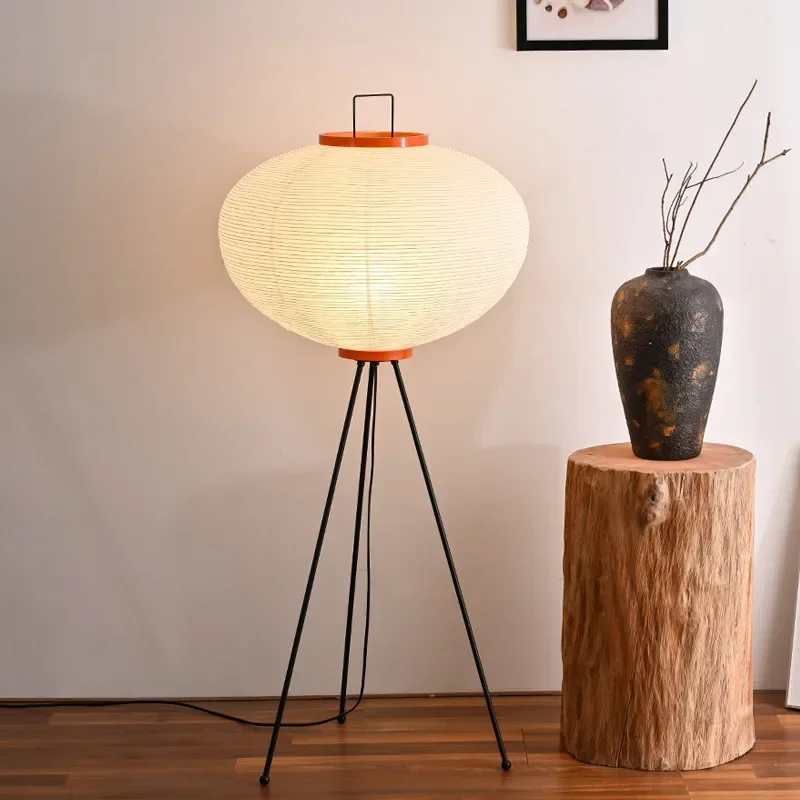 Japonský noguchi akari ryžová papierová lampa Wabi Sabi vinobranie stojaté svetlo pre obývaciu izbu spálňa domov dekor lôžko E27