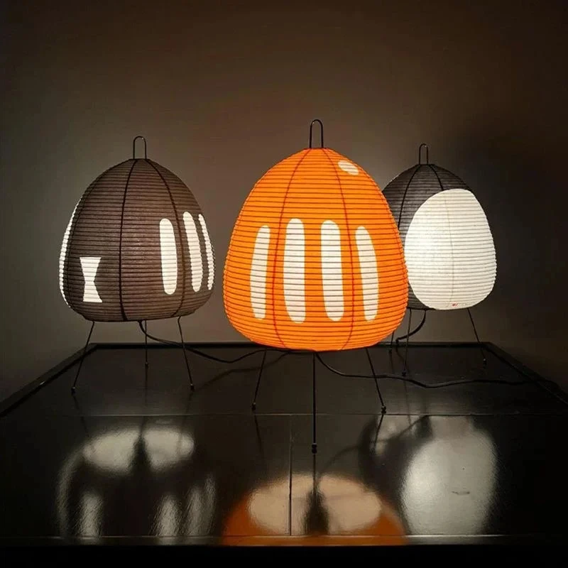 Japonský noguchi odvážny retro xuan papierový stolový lampa lampa wabi sabi krížový okraj vysoký atmosféra umelecké zmyslové posteľné osvetlenie