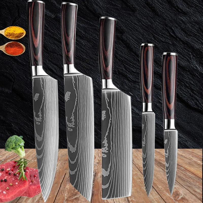 Japonský nôž Santoku Yanagiba Filľové nože Sada kuchyn