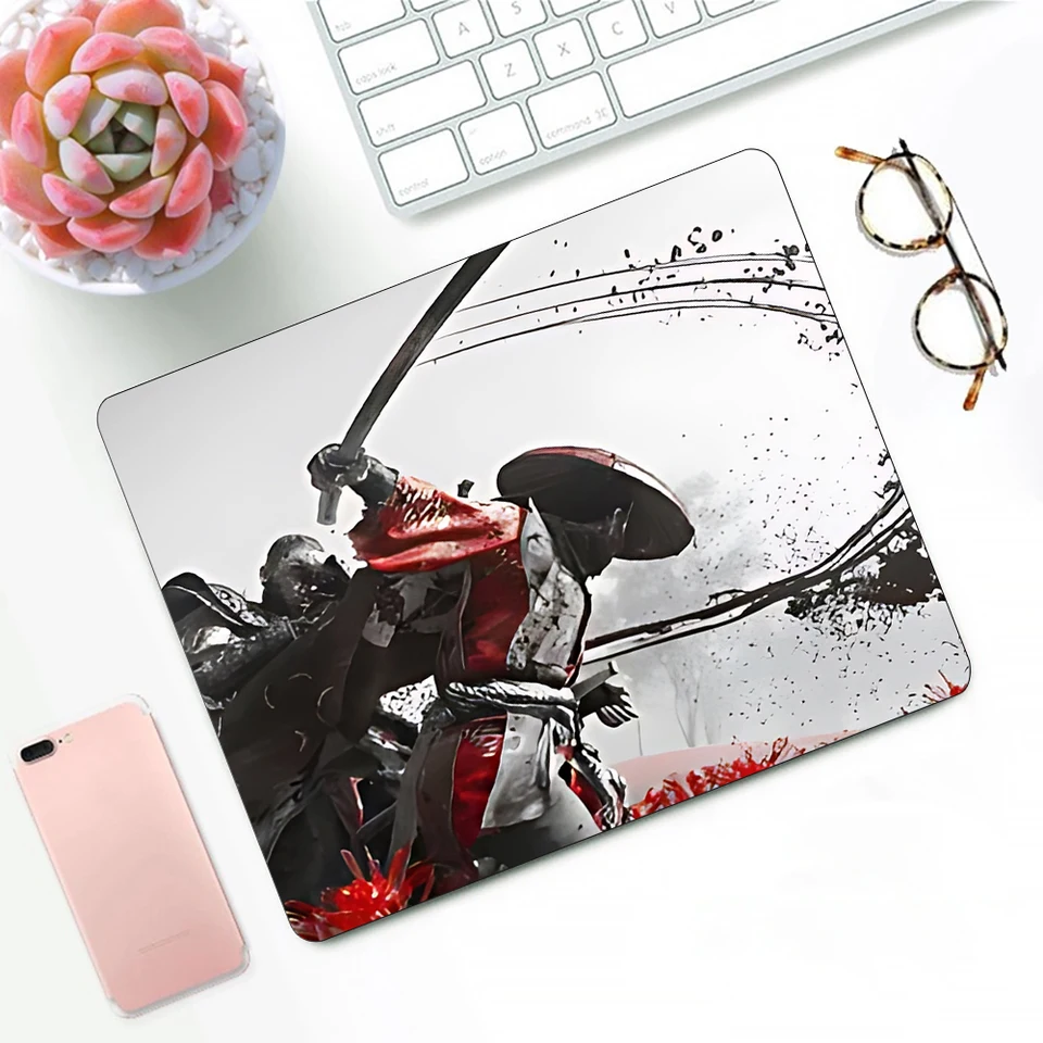Japonský samuraj diabol herný myš podložka xs malá myš na myši pre počítačové gamerové dekorácie dekorácie Office myš Mouse Deskmat koberec