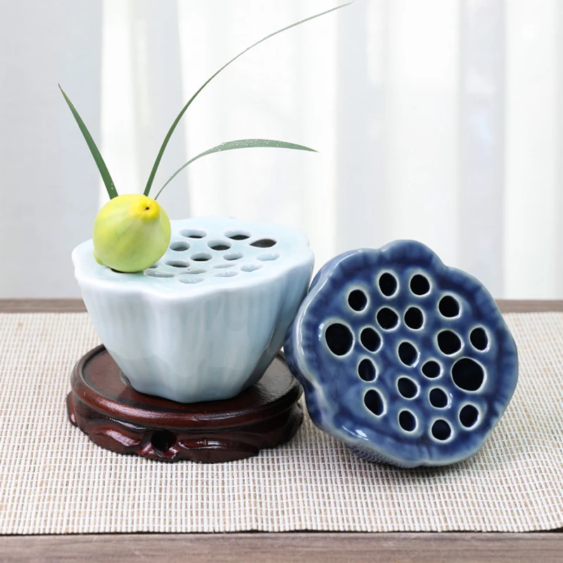 Japonský štýl držiak Ikebana keramický lotos tvar ikebana kvetinové usporiadanie váza čajový stôl zen kenzan kvetinové umenie pevné náradie