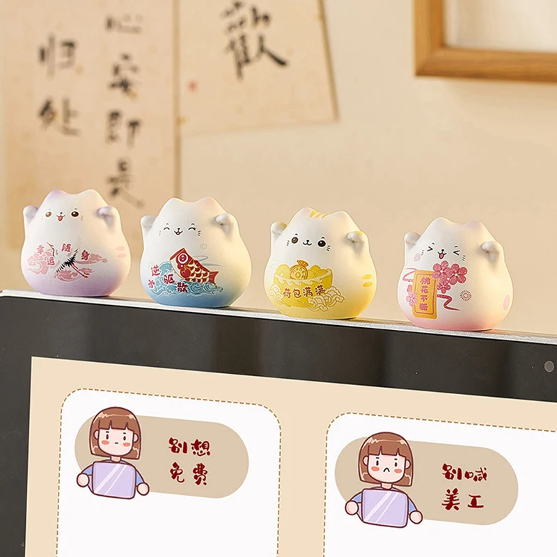 Japonský štýl Maneki Neko Lucky Cat Doll Doll Resin Ozdoby remeslá miniatúrne auto stolné dekorácie malý darček