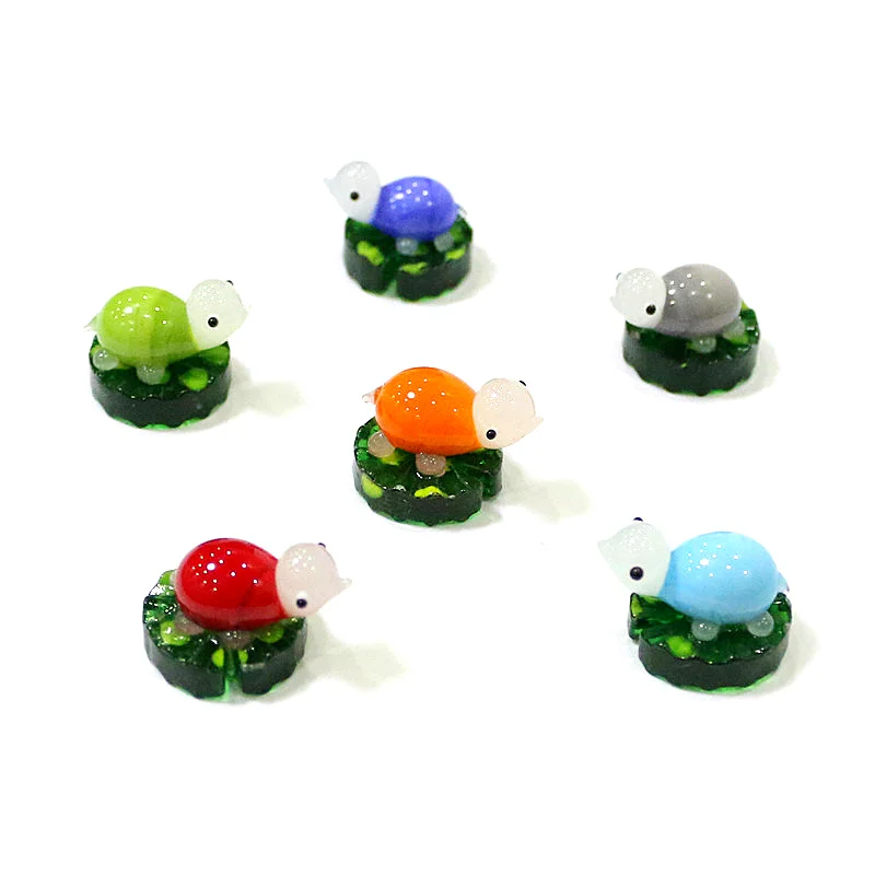 Japonský štýl roztomilý mini sklenený morský korytnačka figurína Kawaii Marine Animal Ornament Domáca stolná plocha rozprávková záhrada bonsai dekorácie