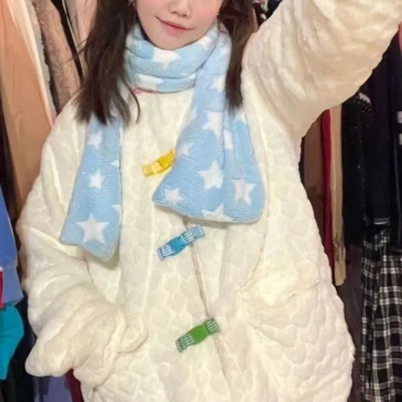 Japonský štýl Y2K Nová hviezda Soft Soft Scarf Harajuku Šatky Ženy módne jeseň zimné doplnky vysoká škola roztomilý uterák na krk
