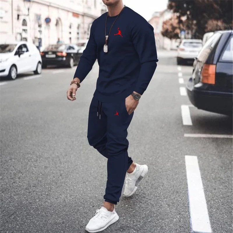 Jar 2025 Nové výrobky Pánske s kapucňou Sportswear pletene a teplá bunda Fall/Winter Brand Men's Jogging 2-Piece Set