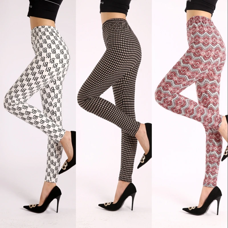 Jar a jesenné ženy legíny Diamant kontrola tlač Push Up Fitness Slim Fashion High Aas