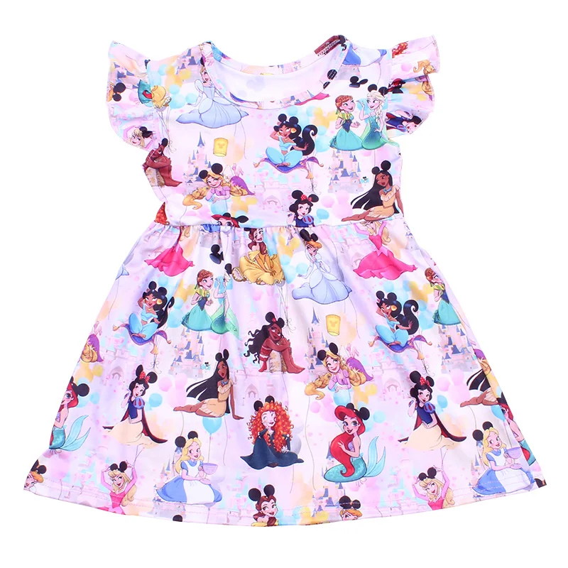 Jar/leto deti princezná Pearl Boutique Dress Batoľatá Dievčatá Pink Soft Miak Mlieksilk Party šaty späť do školského oblečenia