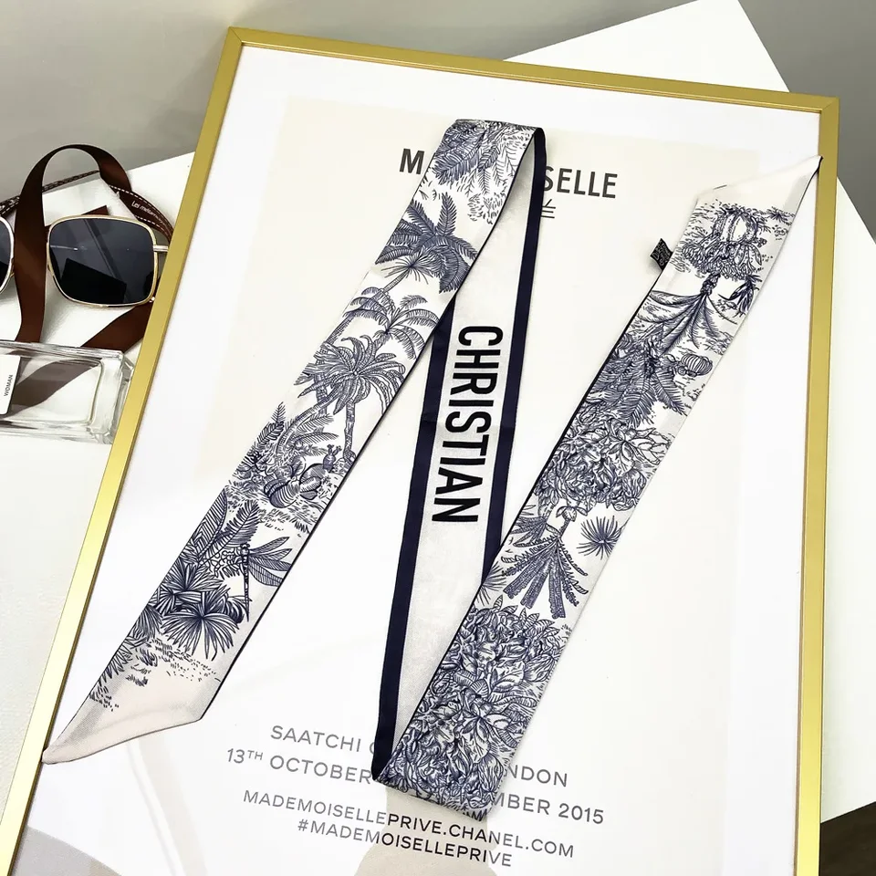 Jar Luxry Design Dámske hodvábne páska šál kabelka rukoväť vrecko na kabelku Ribbon šál Dievča