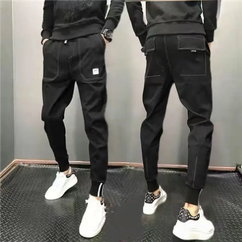 Jarná internetová celebrita pi shuai Harlan Pants Pánska Kórejská verzia Moderná všestranná štíhla fit s malými nohami orezanými nohavicami Príležitostné
