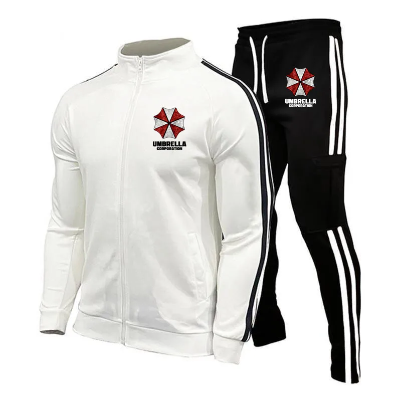 Jarná jesenná mikina sada dáždnikových spoločností Tlač mužov Streetwear Zipper bunda +nohavice hiphop harajuku tracksuit Suit Suit