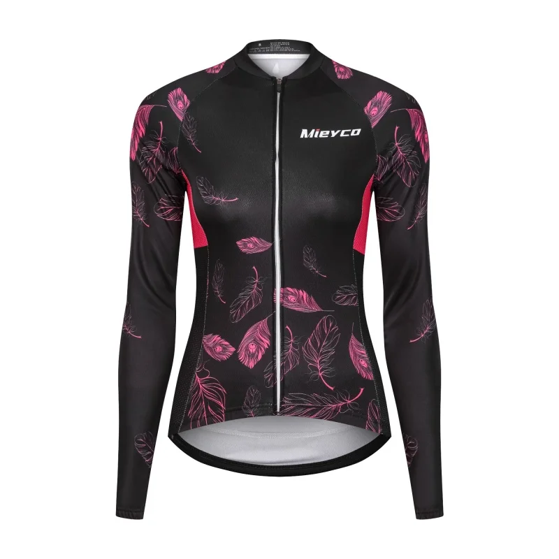 Jarná jeseň dámsky cyklistický dres s dlhým rukávom s tenkou rukávou s tenkou fit s rýchlym suchým bicyklom Top Outdoor Sports bunda Roupas Feminina