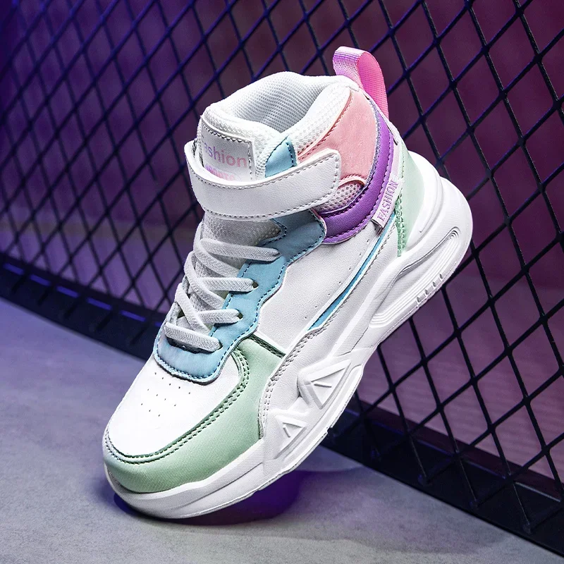 Jarná jeseň teenager športová topánky pre chlapcov módne príležitostné topánky Boy High Top Kids topánky dievčatá Anti Slip Dievčatá dievčatá