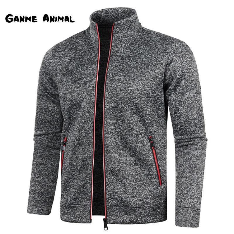 Jarná pánska mikina goliera na golier zips zips stánok pulvovery muža mikiny muž zipsové sveter Coats