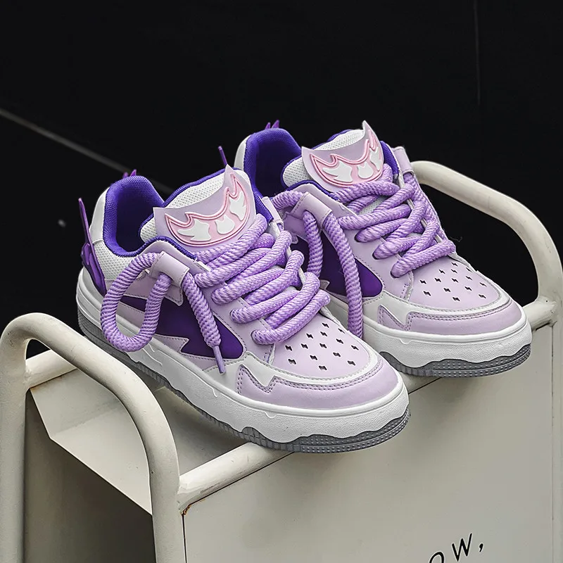 Jarné a jesenné skateboardingové topánky Man Fashion Purple Casual Sneakers Men Trend Trend Outdoor Streetwear Skateboard tenisky Ženy