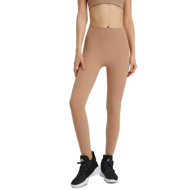 Jarné jesenné športové legíny bez trápnych línií nahý pocit elastického tenkého push Up Peach Bips Bezproblémové otváracie nohavice jogy
