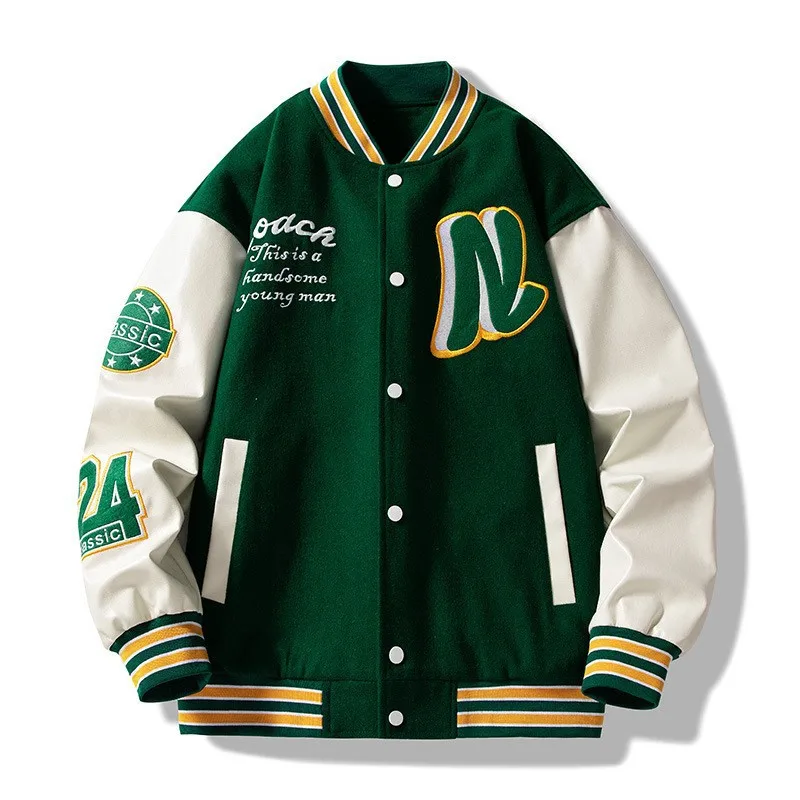 Jarné jesenné štadión Award Letter výšivka Univerzita baseball bombardér Muži unisex ženy pár Varsity bunda Street