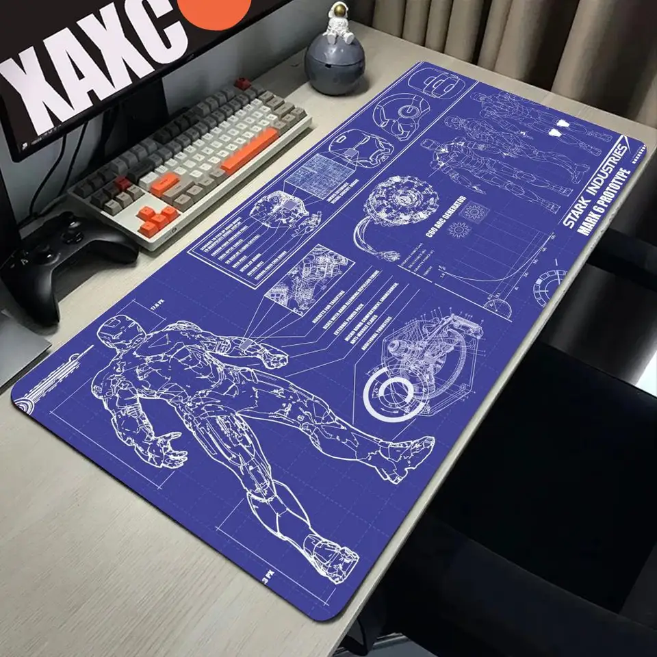 Jarvis Stark Industries Veľká herná myš Pad počítač počítač MousePad PC Gamer NAPOHOP MOSE MOSE MOSE OFFICKÁ Klávesnica Mausepad Klávesnica mak