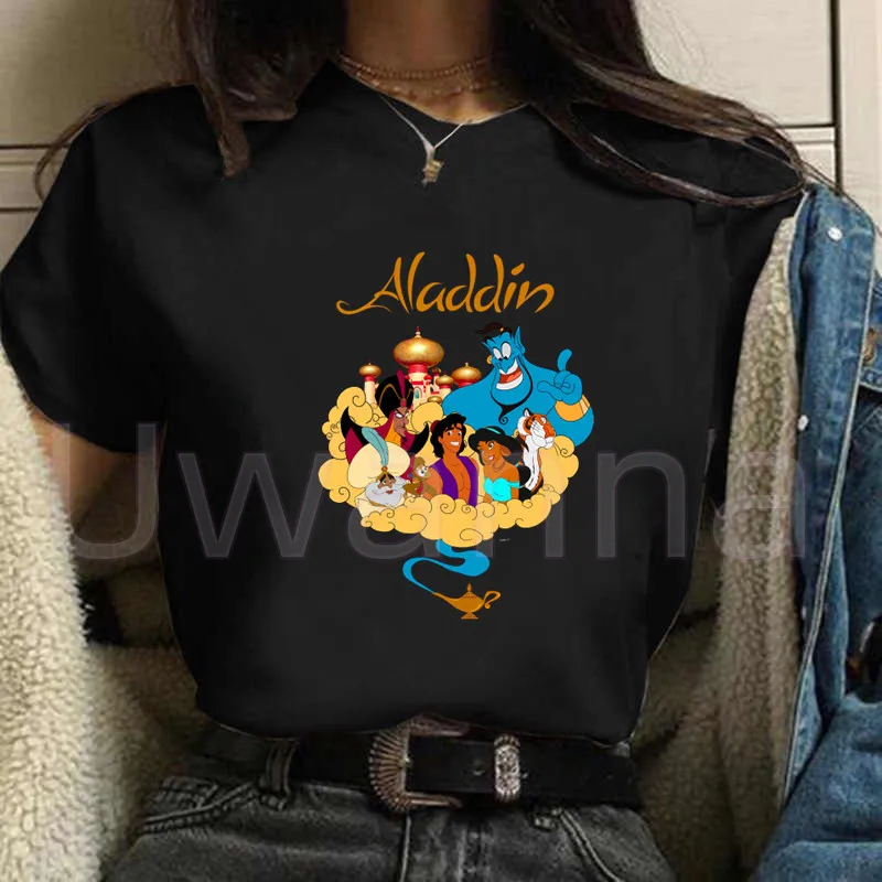 Jasmine Princezná tričko Ženy Aladdin Graphic Kawaii Harajuku Top horúce predajné tričká Trzzang Tričko Hip Hop pár oblečenia