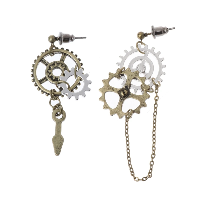 Javrick 1 pár žien Steampunk Antique Scen ženský prívesok Dangle Dangle Long Hook náušnice klubové šperky vintage
