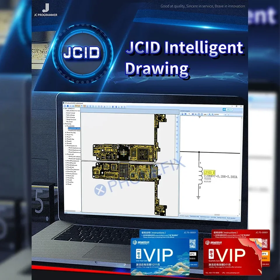 JC JCID Intelligent Drawing VIP karta jednoročne trojmesačný online obvodný schematický bitmap pre iPhone iPad Android Oprava