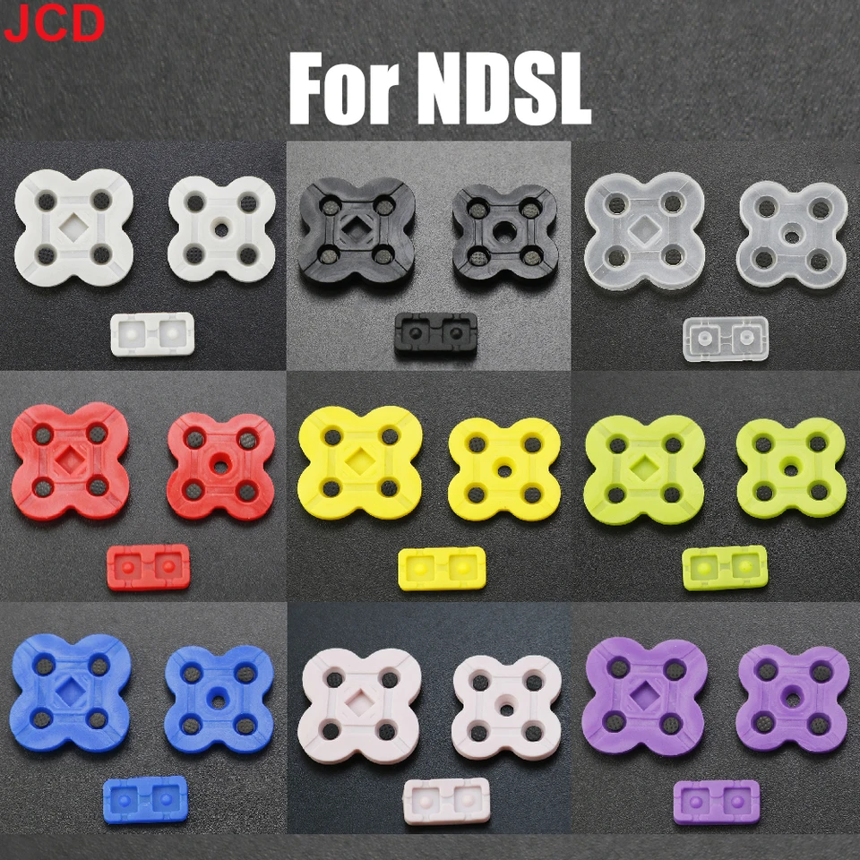 JCD 1Set pre DS Lite vodivé gumové gumové podložky Sada náhradných diel pre ndsl DSL Game Console Silicon Buttons