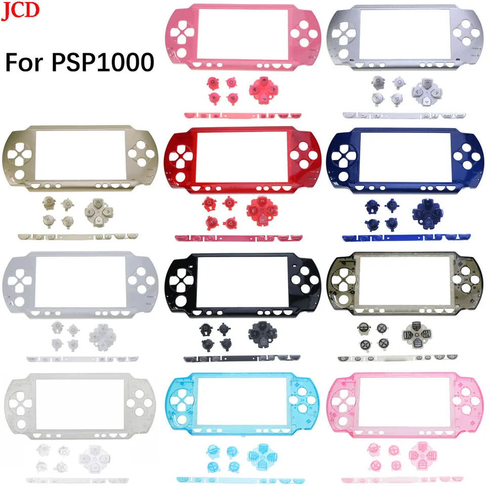 JCD 1Set predné puzdro na krytie krytu krytu pre puzdro pre PSP1000 PSP 1000 Game Console + Vyberte Kľúčovú súpravu tlačidla Štart
