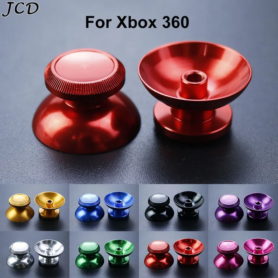 JCD 2PCS Hliníkový kovový joystick Grip Cap Cap Analógový kryt palca pre Xbox 360 Gamepad Ovládač