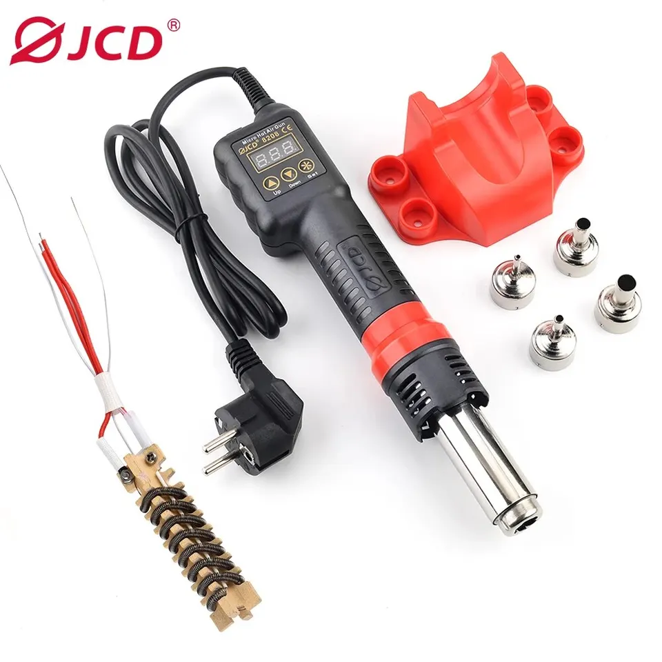 JCD Micro Hot Air Gun 8208 750W Spájkavá zváracia zváracia stanica LCD Digitálny displej all-in-one Heat Gun BGA IC Spájkovacie nástroje