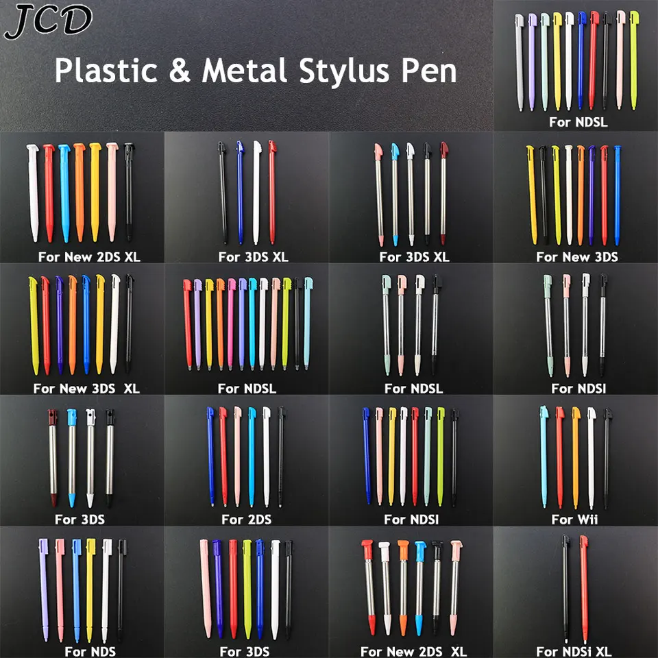 JCD Plastové dotykové pero pre 2ds 3ds xl ll nové 2ds xl nové 3DS XL Wii Metal Telescic Stylus pre ds lite nds ndsl ndsi xl