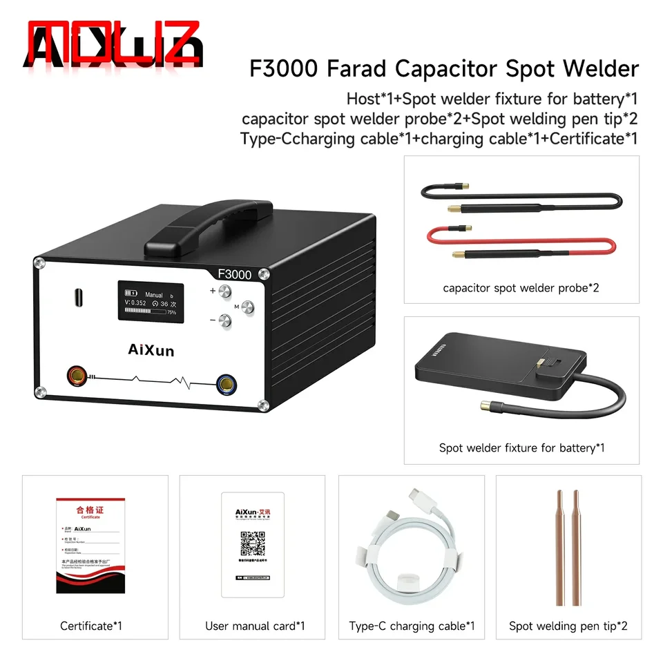 JCID AIXUN F3000 FARAD CHACACITOR SPOT Zvárač pre zvárací stroj na batérie