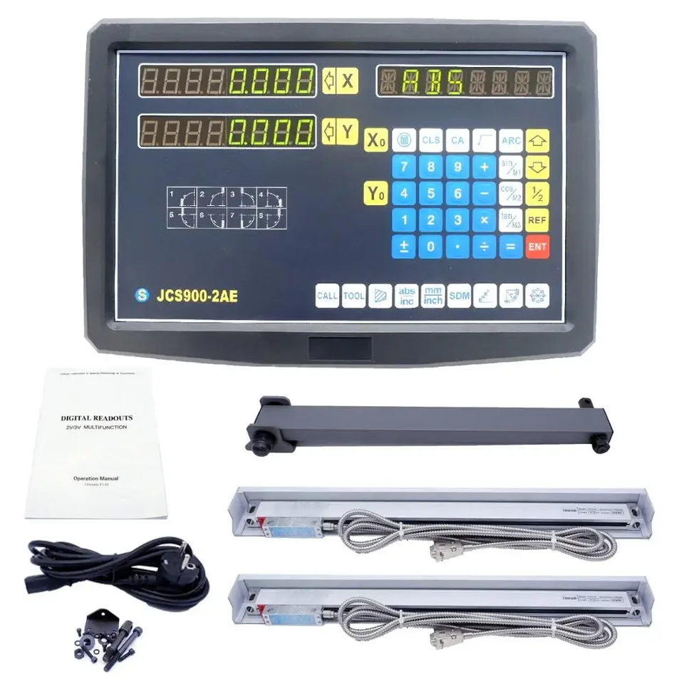 JCS900-2AE 2 Axis Digital Readout DRO s vysokou presnosťou lineárnej stupnice / lineárneho kódovača / lineárneho pravítka pre frézovanie