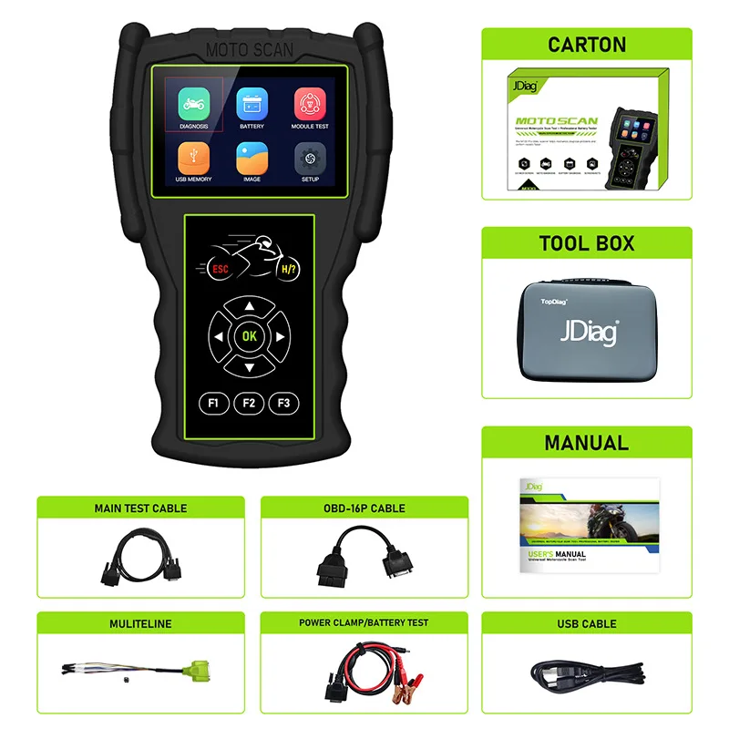 JDIAG M100 Pro Diagnostický nástroj motocykla OBD OBD2 Čítačka kódu pre BMW KTM Honda Kawasaki Yamaha Suzuki KTM D87/88