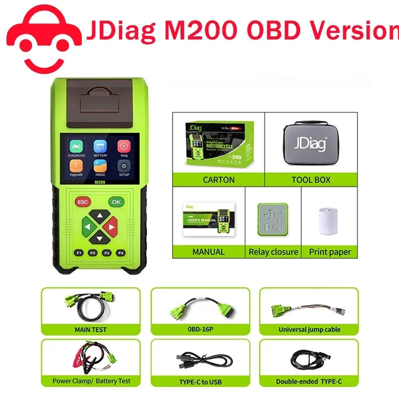 JDIAG M200 Diagnostický skener motocykla Motor Diagnostický nástroj na čítanie kódov motocykla pre BMW Yamaha Honda Kawasaki Suzuki