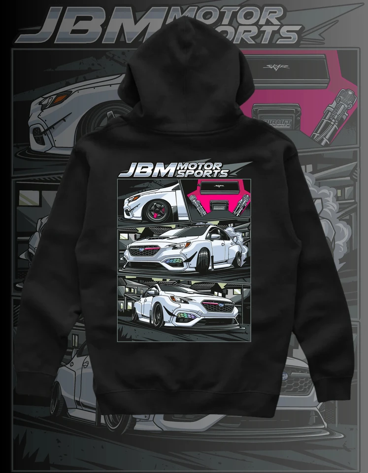 JDM Hoodie- Stance Subie Racing Style Slid Color Pretlačená mikina jesenná a zimná trendy štýl s dlhým rukávom