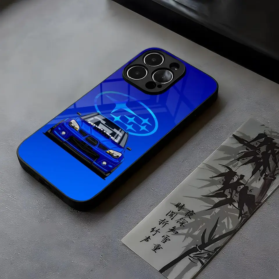 JDM S-Subarus WRX STI Logo Puzdro Pase Temperované sklo pre iPhone 14 15 13 12 11 Pro XS Max Plus Mini x xr 8 7 6s SE2020 Coque