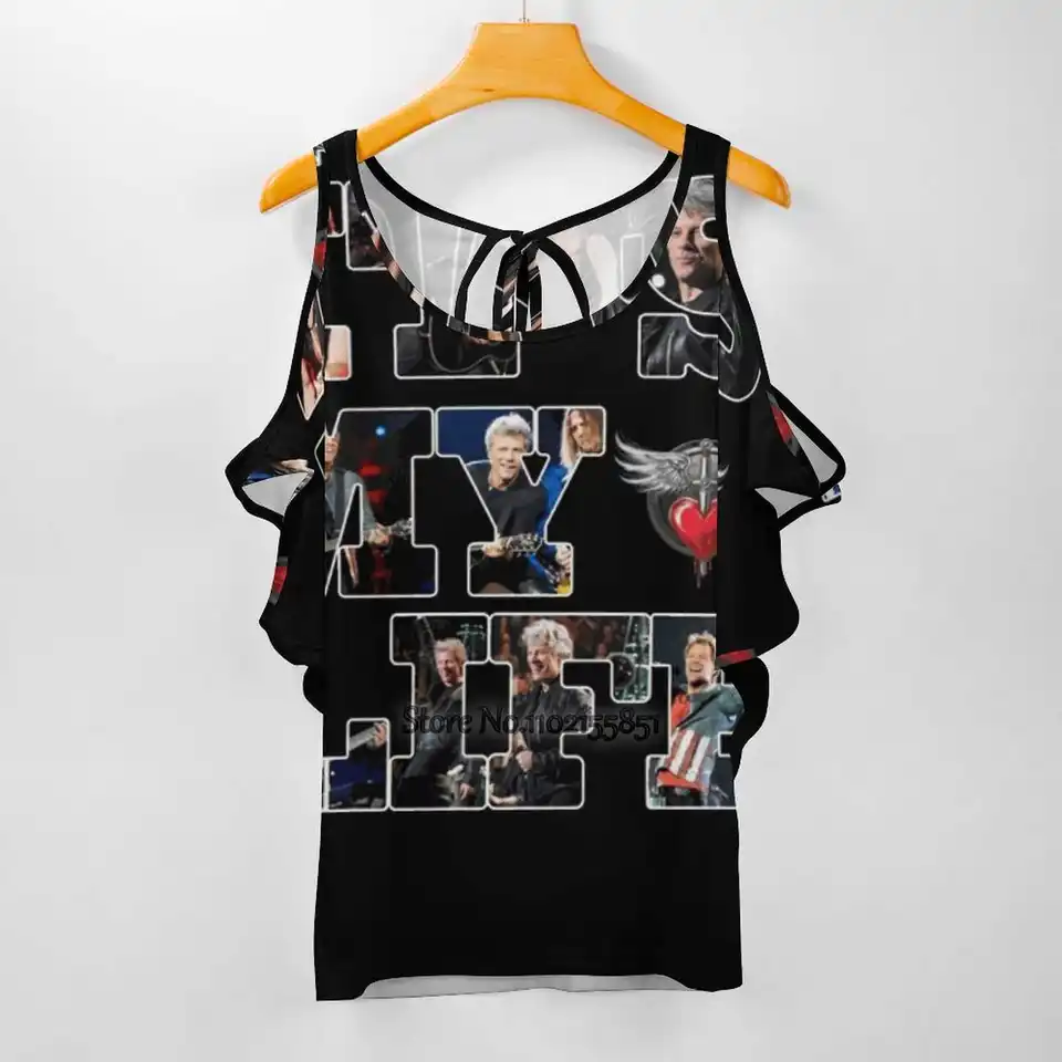 Je to môj život chcel mŕtve alebo živé bon tričko Jovi darček pre fanúšikov sexy tričko Príležitostné topánky Pullover Dámy Top zadné šnurovanie tričiek