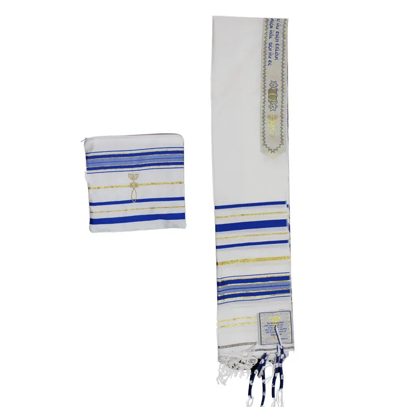 Jedaica Tallit Shawl Izrael talit šatka s talisou taškou Polyester Wraps modlitba 50x180cm