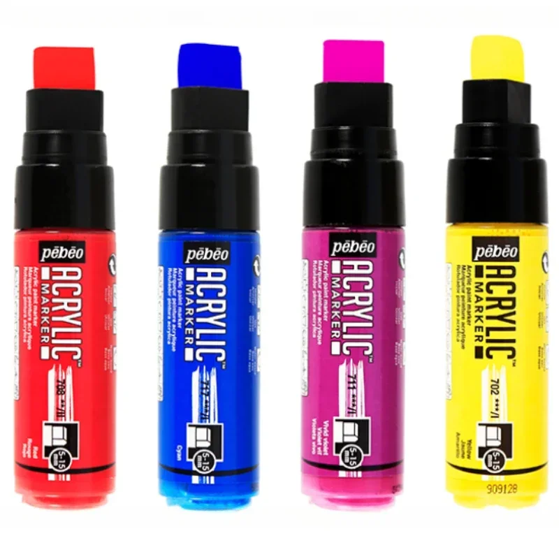 Jeden akrylové pigmentové markerové pero 5-15 mm hrubé šikmé hlavy nakreslené graffiti kovové plastové DIY maľba nástenné maľovanie na vodu na báze pero na báze pero
