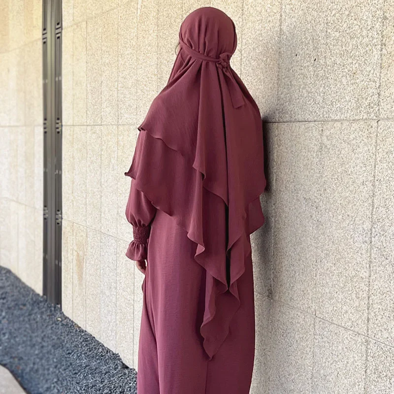 Jeden kus Amira Eid nad hlavou Khimar Moslimské ženy modlitbové odev Ramadan šatky arabská hlava Burqa Nikab Nikab Scarf Hidžáb