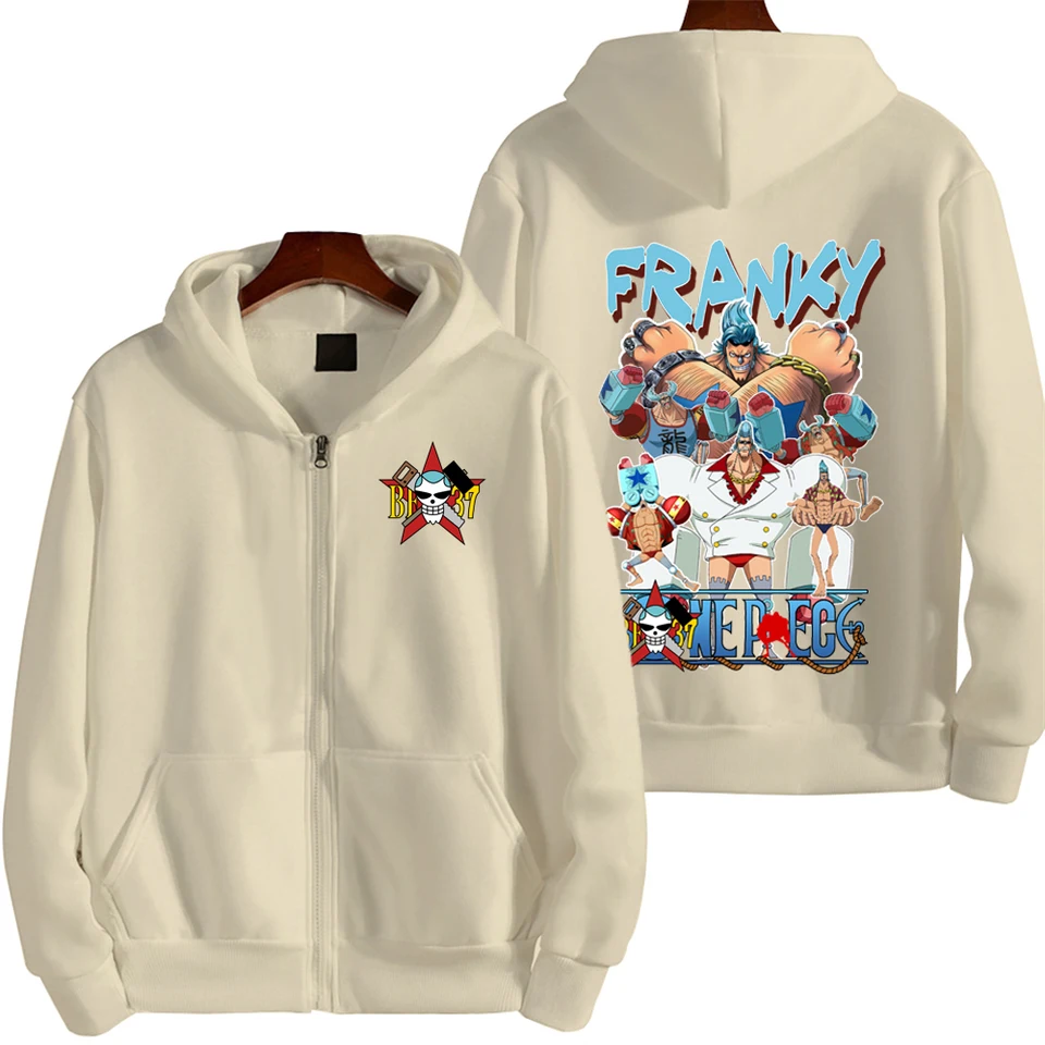 Jeden kus Franky Men zips mikinál karikatúra Japonsko Anime ženy Mikina 2025 Nová módna jarná jesenná bunda kabáty